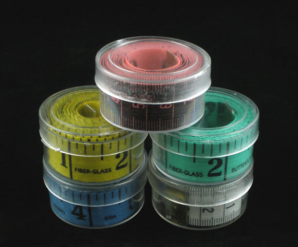 One 60" 150cm Soft Vinyl Tape Measure Ruler Dual Sided SAE Metric Diet in Case - Sexy Sparkles Fashion Jewelry - 1