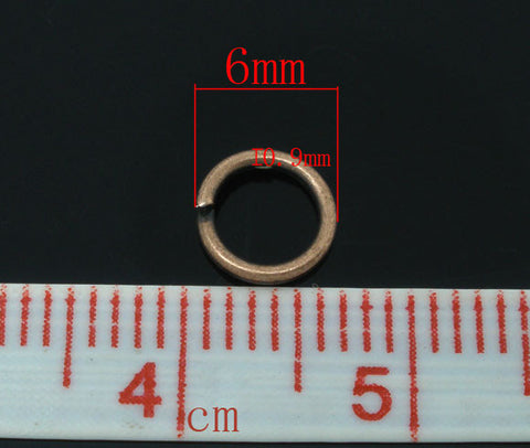 1000 Pcs Copper Tone Open Jump Rings Findings 0.9x6mm - Sexy Sparkles Fashion Jewelry - 2