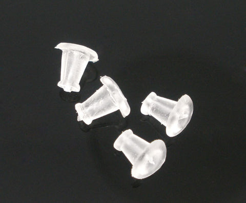 1000 Pcs Clear Rubber Bullet Clutch Earring Safety Backs 5mm - Sexy Sparkles Fashion Jewelry - 3