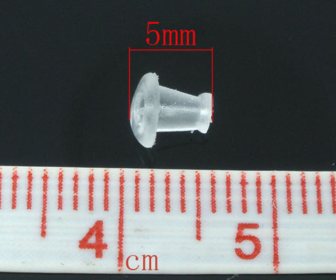 1000 Pcs Clear Rubber Bullet Clutch Earring Safety Backs 5mm - Sexy Sparkles Fashion Jewelry - 2
