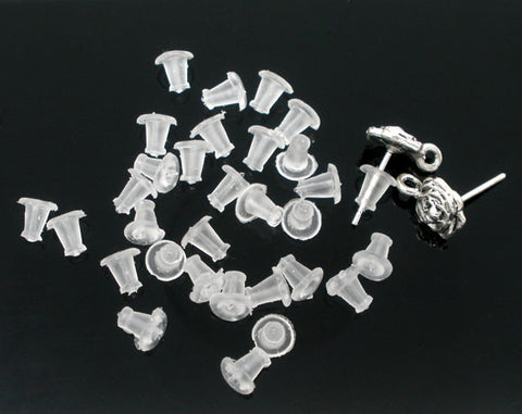 1000 Pcs Clear Rubber Bullet Clutch Earring Safety Backs 5mm - Sexy Sparkles Fashion Jewelry - 1