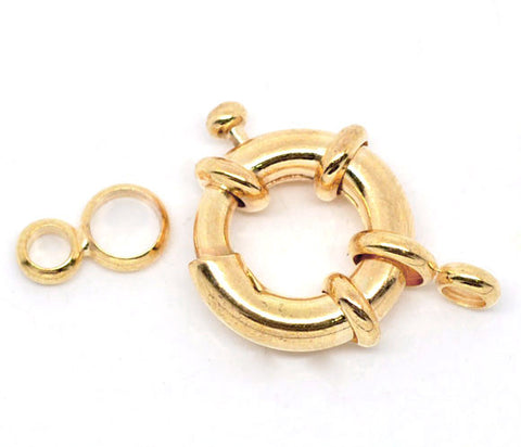 5 Set of Gold Tone Round Spring with Attachment Rings 25mm - Sexy Sparkles Fashion Jewelry - 2