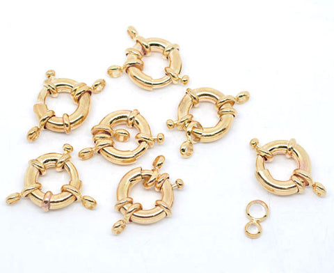 5 Set of Gold Tone Round Spring with Attachment Rings 25mm - Sexy Sparkles Fashion Jewelry - 1