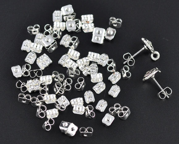 20 Pcs Silver Plated Earnut Clutch Earring 5mm - Sexy Sparkles Fashion Jewelry - 1