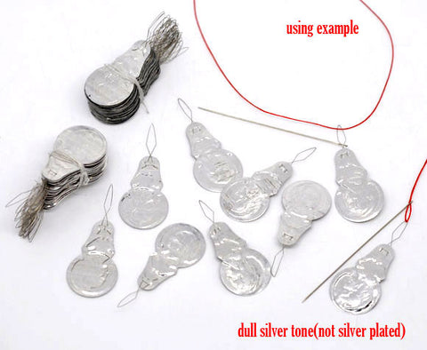 25 Pcs Silver Tone Bow Wire Needle Threaders 41mm - Sexy Sparkles Fashion Jewelry - 4