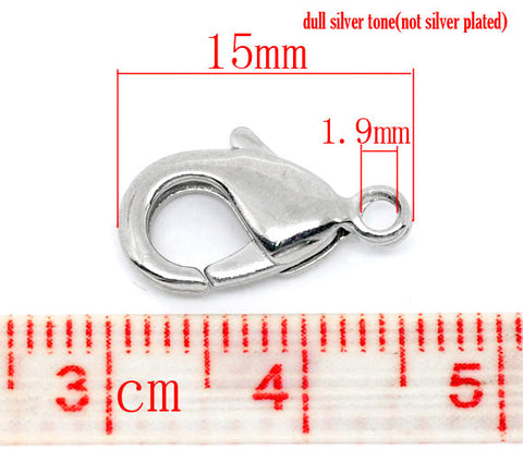 10 Pcs Silver Plated Jewelry Lobster Clasps, Silver 15mm - Sexy Sparkles Fashion Jewelry - 3