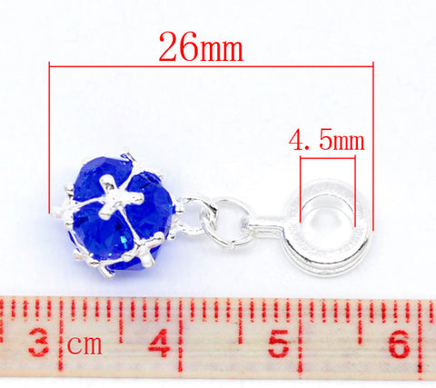 September Birthstone Dangle Charm Pendant Clip on charm with lobster clasp