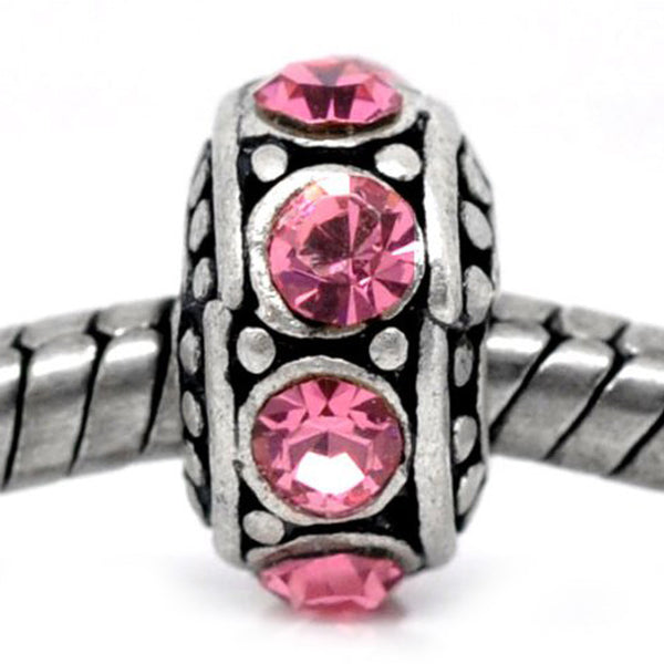 October Birthstone Spacer Bead Charm for european snake chain charm Bracelet
