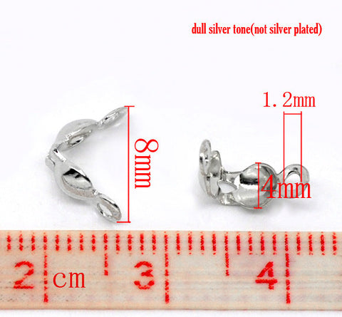 500pcs Silver Tone Charlotte Necklace Crimps Beads Tips 8x4mm - Sexy Sparkles Fashion Jewelry - 2