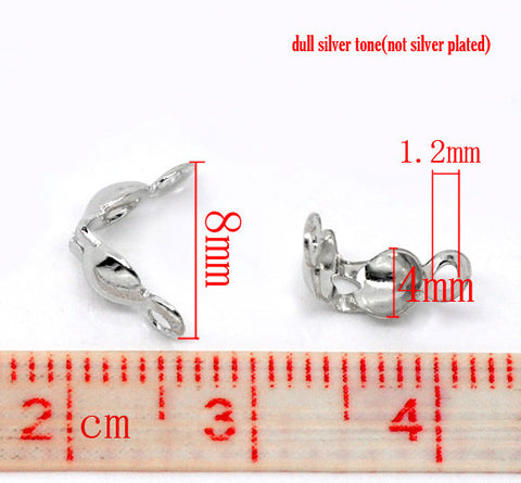500pcs Silver Tone Charlotte Necklace Crimps Beads Tips 8x4mm - Sexy Sparkles Fashion Jewelry - 3