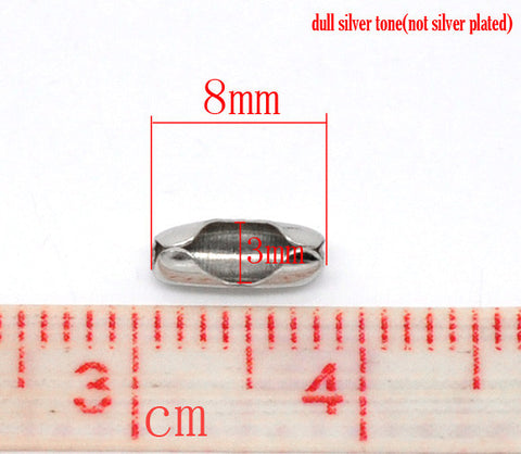500 Pcs Silver Tone Connector Clasps Fit 2.4mm Ball Chain 8x3mm - Sexy Sparkles Fashion Jewelry - 2