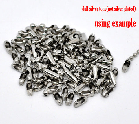 500 Pcs Silver Tone Connector Clasps Fit 2.4mm Ball Chain 8x3mm - Sexy Sparkles Fashion Jewelry - 3