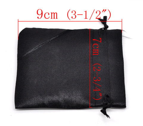 20 Pcs Black Silk Organza Wedding Gift Bags/pouches 9x7cm [Kitchen] - Sexy Sparkles Fashion Jewelry