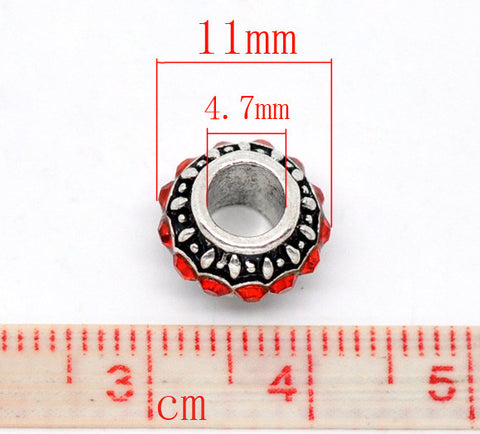 Birthstone Red July Charm European Bead Compatible for Most European Snake Chain Bracelet - Sexy Sparkles Fashion Jewelry - 2