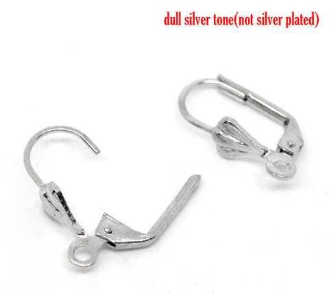 10 Pcs Silver Tone Earring Drop Clip on Findings 17mm X 10mm - Sexy Sparkles Fashion Jewelry - 1