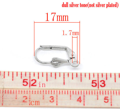 10 Pcs Silver Tone Earring Drop Clip on Findings 17mm X 10mm - Sexy Sparkles Fashion Jewelry - 2