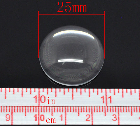 10 Pcs Clear Magnifying Round Glass Dome Cabochons Seals 1inch-25mm - Sexy Sparkles Fashion Jewelry - 3