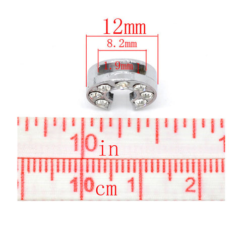 Rhinestone Alphabet Letter C Charm Beads For Slider Style Buckle Charm Bracelet!