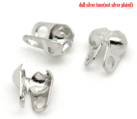 1000 Pcs Silver Tone Calottes End Crimps Beads Tips 4mm X 3.5mm - Sexy Sparkles Fashion Jewelry - 1