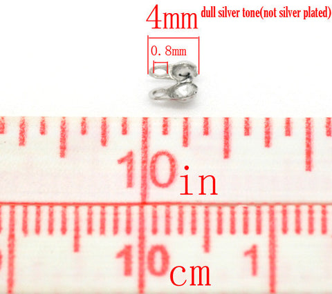 1000 Pcs Silver Tone Calottes End Crimps Beads Tips 4mm X 3.5mm - Sexy Sparkles Fashion Jewelry - 2