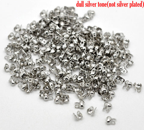 1000 Pcs Silver Tone Calottes End Crimps Beads Tips 4mm X 3.5mm - Sexy Sparkles Fashion Jewelry - 3