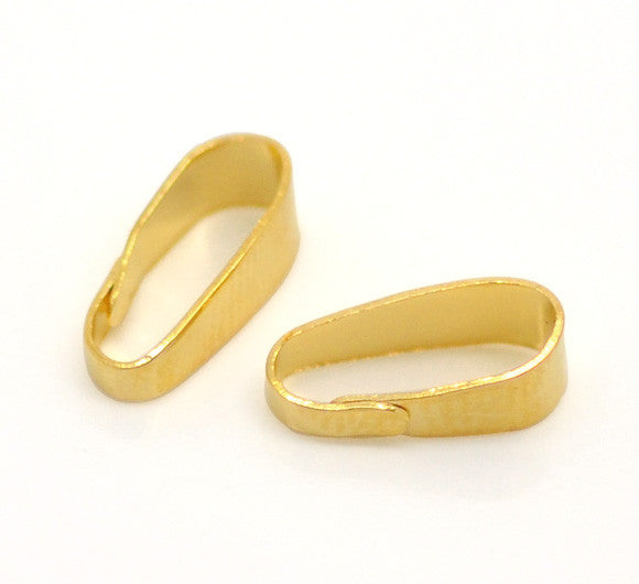 10 Pcs Gold Plated Clip Bail 11x4mm(3/8"x1/8") - Sexy Sparkles Fashion Jewelry - 1