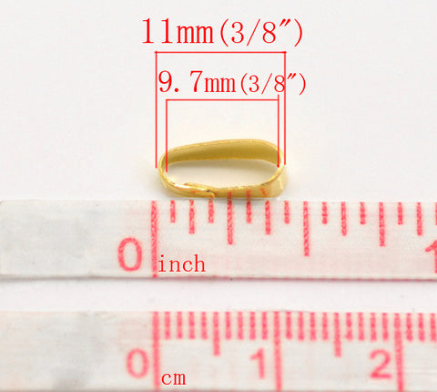 10 Pcs Gold Plated Clip Bail 11x4mm(3/8"x1/8") - Sexy Sparkles Fashion Jewelry - 2