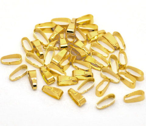 10 Pcs Gold Plated Clip Bail 11x4mm(3/8"x1/8") - Sexy Sparkles Fashion Jewelry - 3