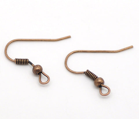 100 Pcs Copper Tone Earring Wire Hooks 21mm X 18mm Lead, Nickel Free - Sexy Sparkles Fashion Jewelry - 1