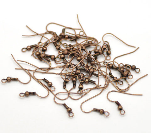 100 Pcs Copper Tone Earring Wire Hooks 21mm X 18mm Lead, Nickel Free - Sexy Sparkles Fashion Jewelry - 2