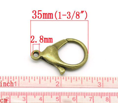 5 Pcs Antique Bronze Lobster Clasp for Jewelry 35mm - Sexy Sparkles Fashion Jewelry - 2