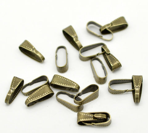 10 Pcs Antique Bronze Clip Bail 11mm - Sexy Sparkles Fashion Jewelry - 2