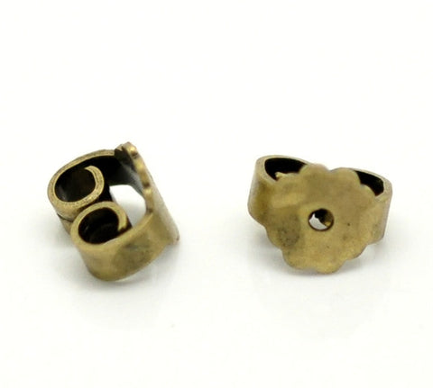 20 Pcs Antique Bronze Earnut Clutch Earring 6mm - Sexy Sparkles Fashion Jewelry - 1