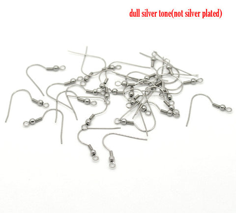 20 Pcs Stainless Steel Earring Wire Hooks Silver Tone 23mm X 22mm - Sexy Sparkles Fashion Jewelry - 3