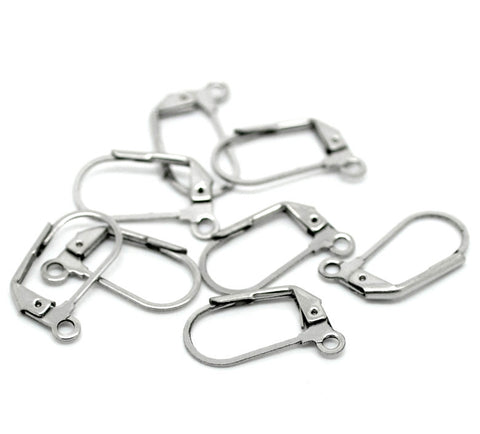 4 Pcs Silver Tone Stainless Steel Lever Back Earrings with Ring Wire Findings... - Sexy Sparkles Fashion Jewelry - 2