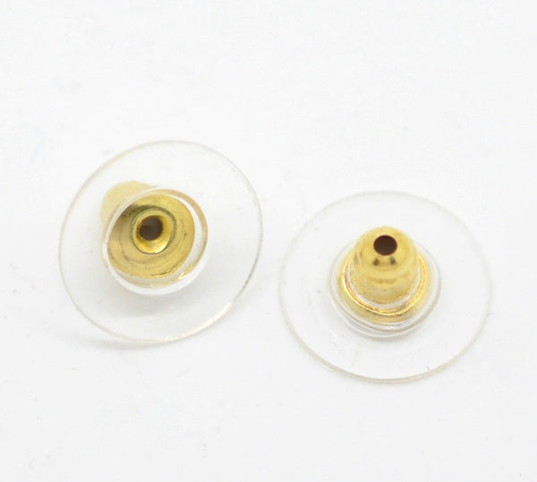 20pcs Secure Earring Backs for Heavy Earrings Stoppers Plastic Discs Gold  Plated