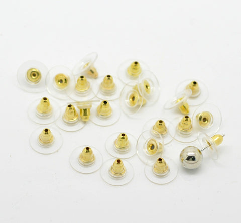 8 Pcs Earring Backs Stoppers Ear Post Nut W/pads Gold Plated - Sexy Sparkles Fashion Jewelry - 3