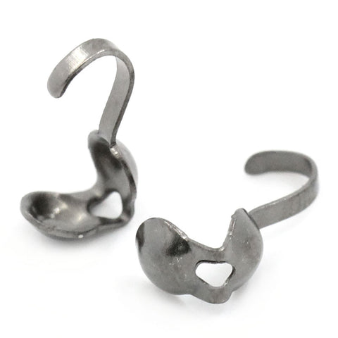 1000 Pcs Gunmetal Calottes End Crimps Beads Ball Chain Connector Clasp 9mm X5mm - Sexy Sparkles Fashion Jewelry - 1