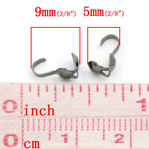 1000 Pcs Gunmetal Calottes End Crimps Beads Ball Chain Connector Clasp 9mm X5mm - Sexy Sparkles Fashion Jewelry - 2