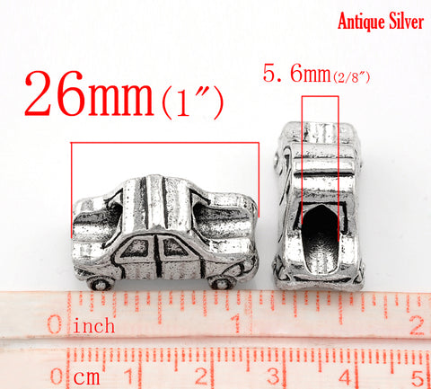 Car Charm Spacer European Bead Compatible for Most European Snake Chain Bracelet