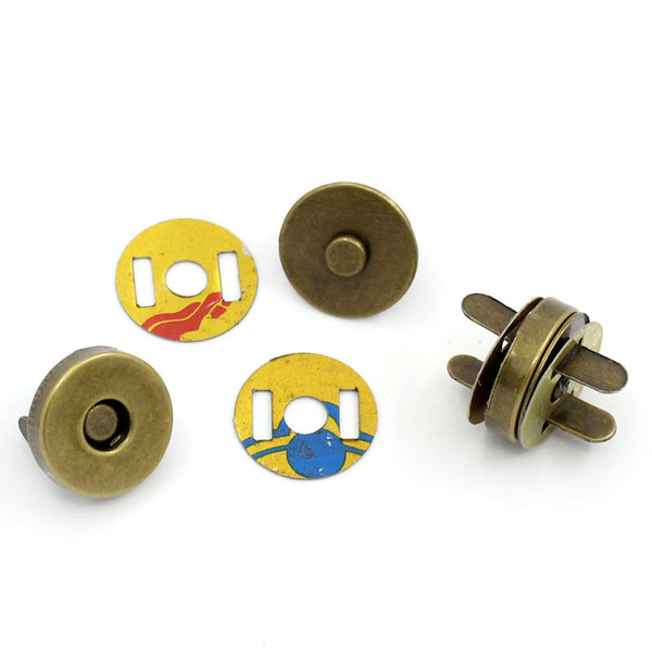 Sexy Sparkles Set of 4 Magnetic Purse Snap Clasp Closure for Purse Handbag Antique Bronze 14mm  8 snaps and 8 washers