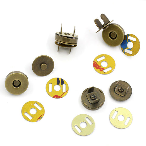 Sexy Sparkles Set of 4 Magnetic Purse Snap Clasp Closure for Purse Handbag Antique Bronze 14mm  8 snaps and 8 washers