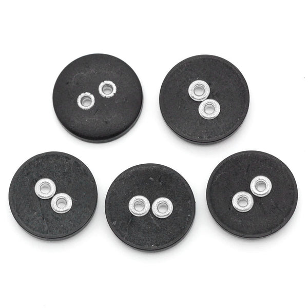 Sexy Sparkles 10 Pcs Resin Round Buttons Black Wtih Aluminum Holes 13mm