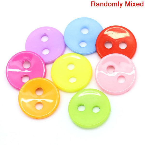 Sexy Sparkles 10 Pcs Acrylic Round Buttons Assorted Colors 28mm