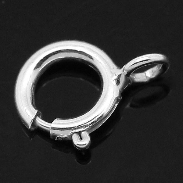 Sexy Sparkles 5 Pcs Sterling Silver Bolt Spring Ring Clasps Findings for jewelry making