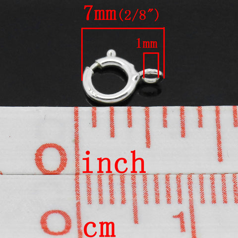 Sexy Sparkles 5 Pcs Sterling Silver Bolt Spring Ring Clasps Findings for jewelry making