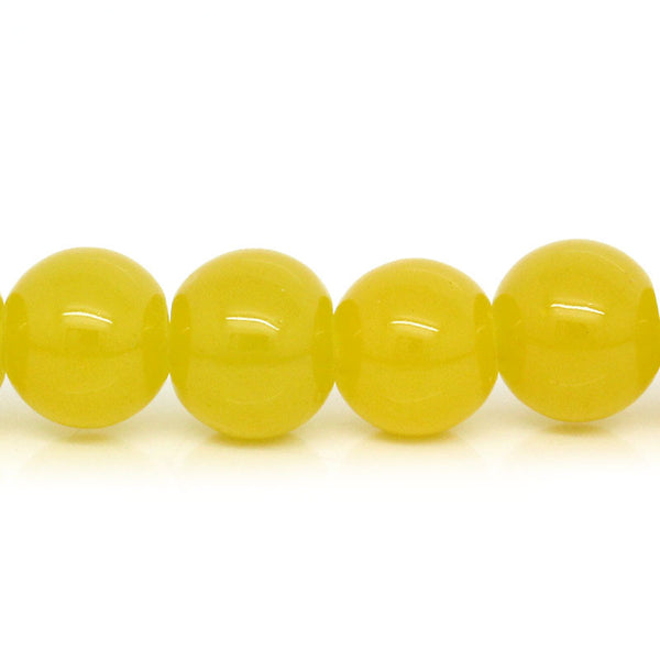Sexy Sparkles 1 Strand Yellow Ball Glass Loose Beads 8mm