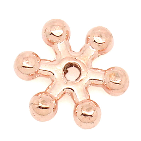 Sexy Sparkles 100 Pcs Spacer Beads Snowflake Christmas Rose Gold 8mm X 7mm