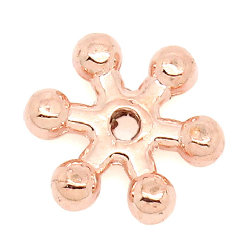 Sexy Sparkles 100 Pcs Spacer Beads Snowflake Christmas Rose Gold 8mm X 7mm
