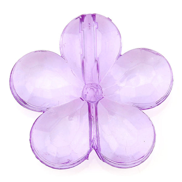 Sexy Sparkles 10 Pcs Purple Flower Acrylic Spacer Beads Findings 20mmx20mm